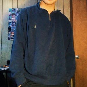 Blue 100% cotton quarterzip